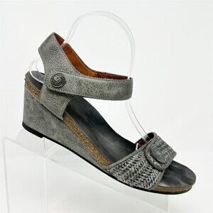 Taos Carousel 2 Wedge Sandals Womens Gray Strappy Braided Comfort Casual Size 41
